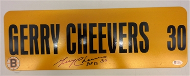 Gerry Cheevers Autographed Street Sign