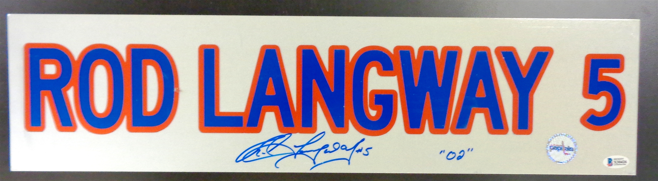 Rod Langway Autographed Street Sign