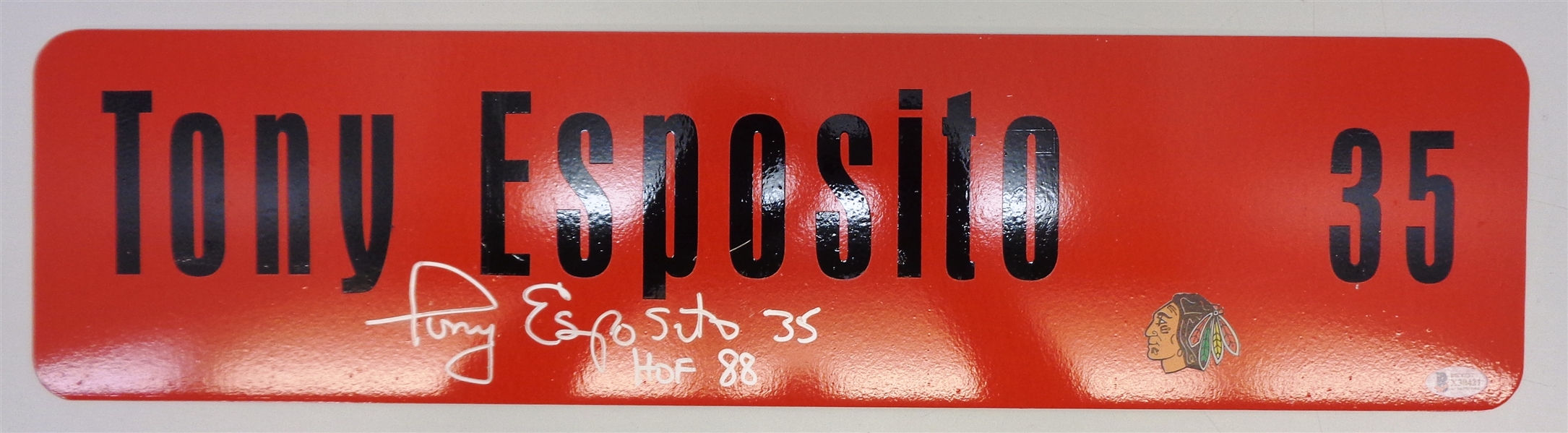Tony Esposito Autographed Street Sign