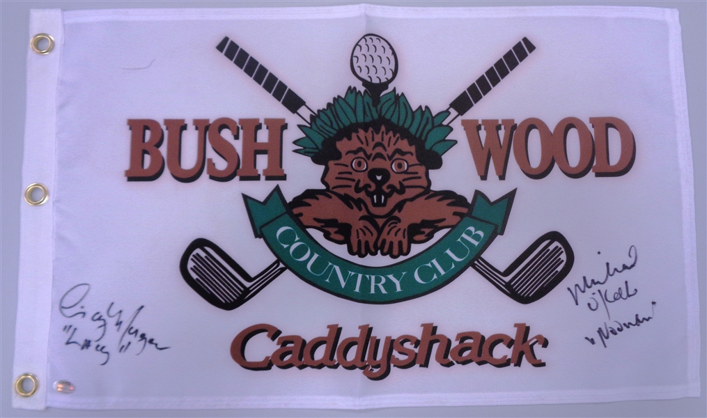 Caddyshack Bushwood Pin Flag Signed by OKeefe and Morgan