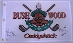 Caddyshack Bushwood Pin Flag Signed by O'Keefe and Morgan