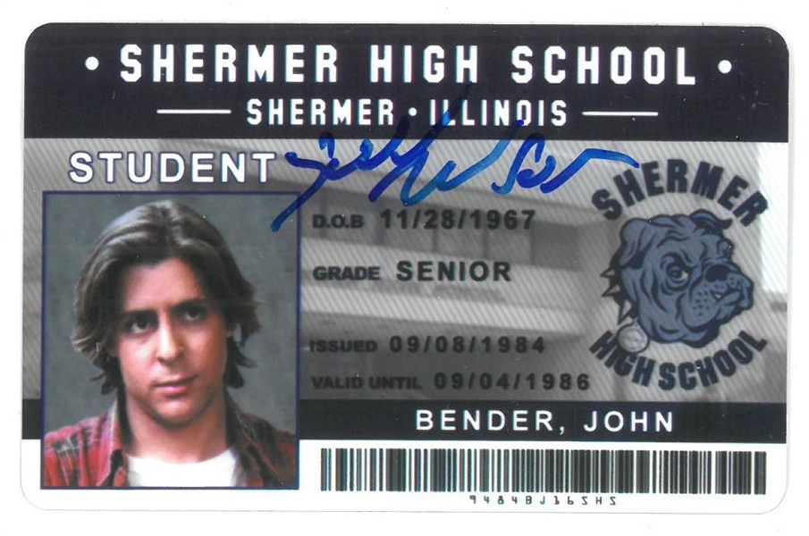 Judd Nelson Autographed "Breakfast Club" Student ID