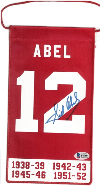 Sid Abel Autographed 5x10 Mini Banner