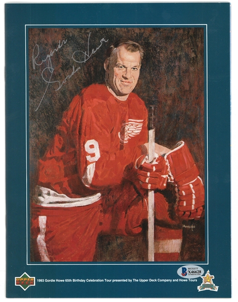 Gordie Howe Autographed 65th Birthday Program