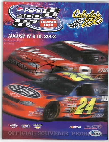 Jimmie Johnson Autographed 2002 Race Program