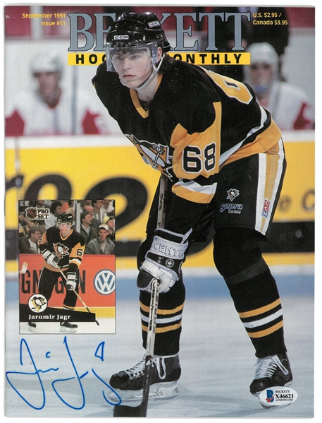 Jaromir Jagr Autographed Beckett Magazine