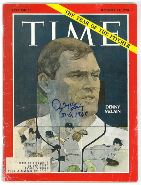 Denny McLain Autographed 1968 Time Magazine
