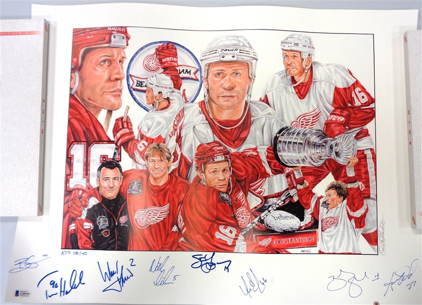 "Believe" 18x24 Litho APP 8/40 Signed by 8 Red Wings