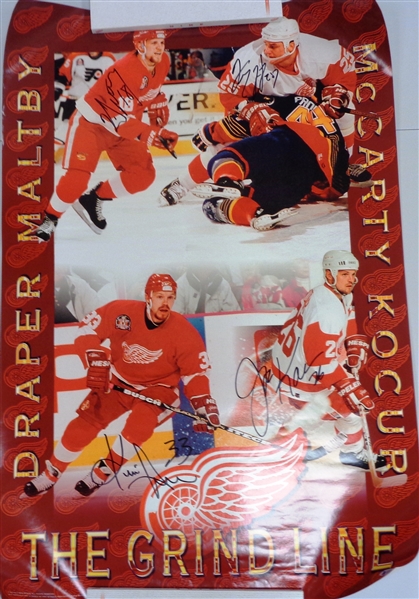 Grind Line 24x36 Poster Signed by Maltby/Draper/Kocur/McCarty