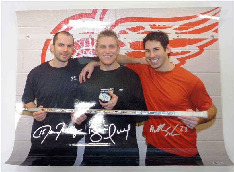 Hulls 732nd Goal 16x20 Signed by Wooley and Schneider (Assists)