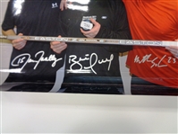 Hull's 732nd Goal 16x20 Signed by Wooley and Schneider (Assists)