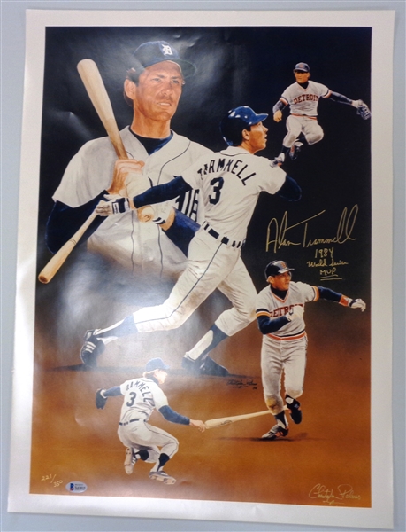 Alan Trammell Autogrpahed 17x24 Litho Inscribed 
