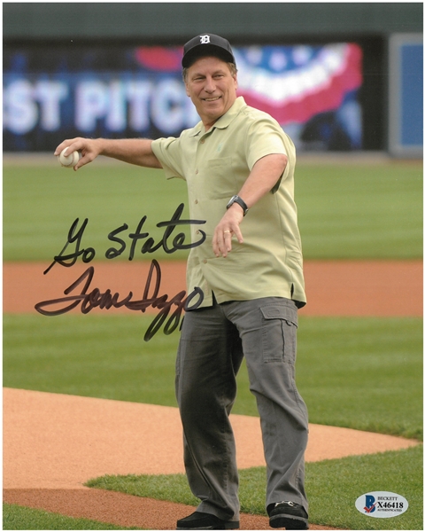 Tom Izzo Autographed 8x10 Throwing Out 1st Pitch