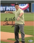 Tom Izzo Autographed 8x10 Throwing Out 1st Pitch