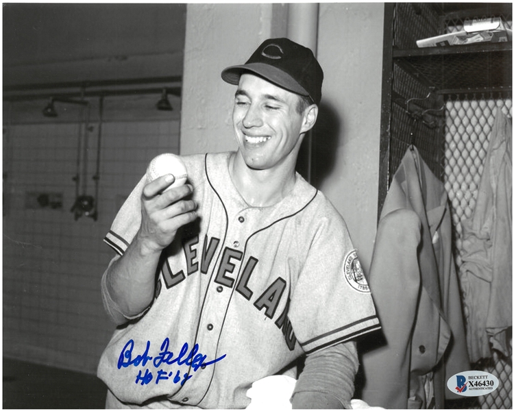 Bob Feller Autographed 8x10 w HOF