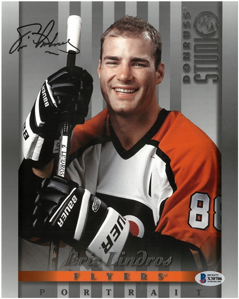 Eric Lindros Autographed 8x10 Studio