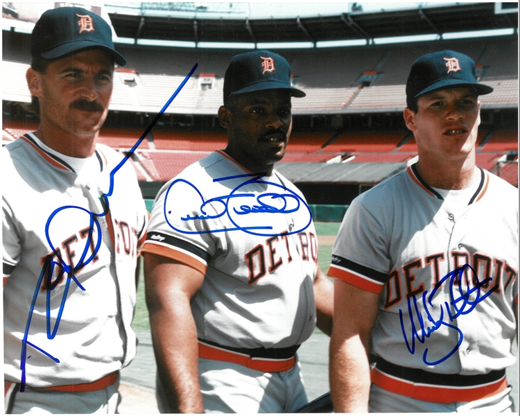 Deer, Fielder & Tettleton Autographed 8x10 Photo