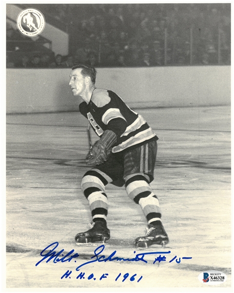 Milt Schmidt Autographed 8x10 Photo w/ HOF
