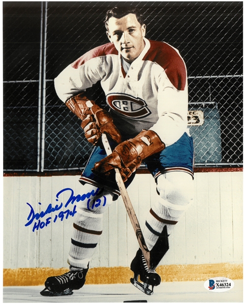 Dickie Moore Autographed 8x10 Photo w HOF