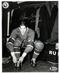 Elmer Lach Autographed 8x10 Photo w/ HOF