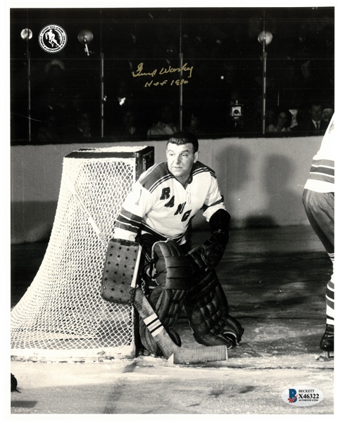 Gump Worsley Autographed 8x10 Photo w/ HOF