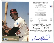 Frank Robinson Autographed 8x10 HOF Induction Card