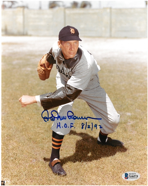 Hal Newshouser Autographed 8x10 Photo w/ HOF Induction Date