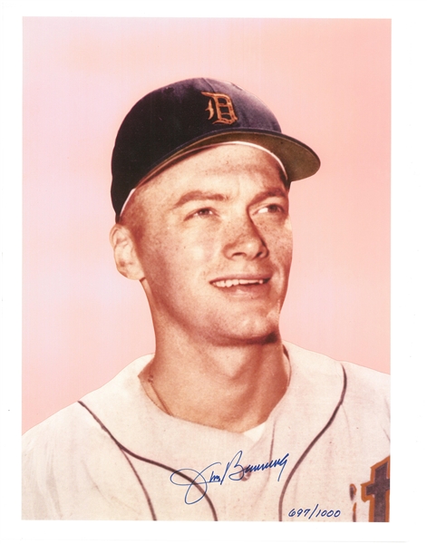 Jim Bunning Autographed 10.5x14 1958 Topps L/E Print