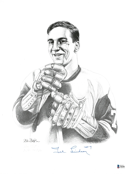 Ted Lindsay Autographed 11x14 Litho