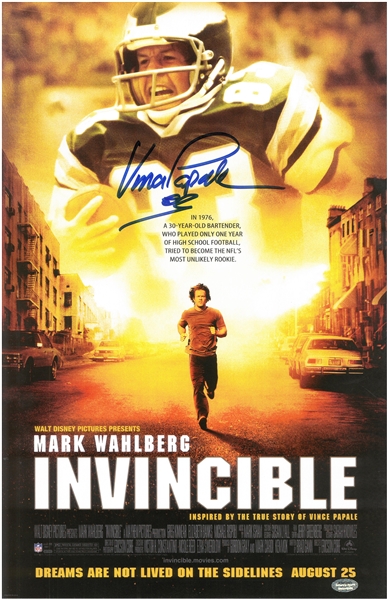 Vince Papale Autographed 11x17 Invincible Movie Poster 