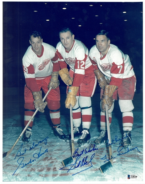 Production Line Autographed 11x14 Photo (Abel/Lindsay/Howe)