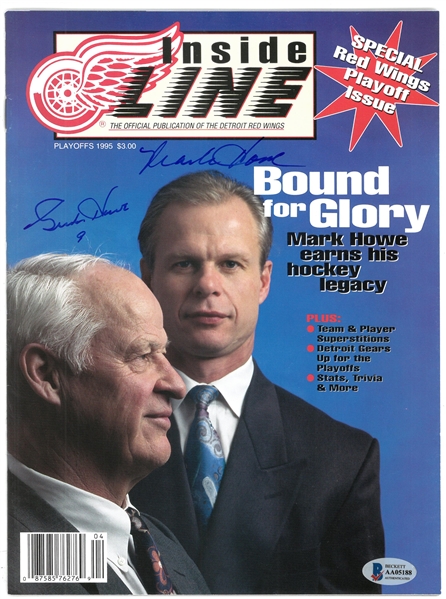 Gordie Howe & Mark Howe Autographed Program