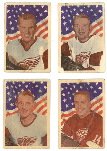 Red Wings 1963/64 Parkhurst Card Lot of 4