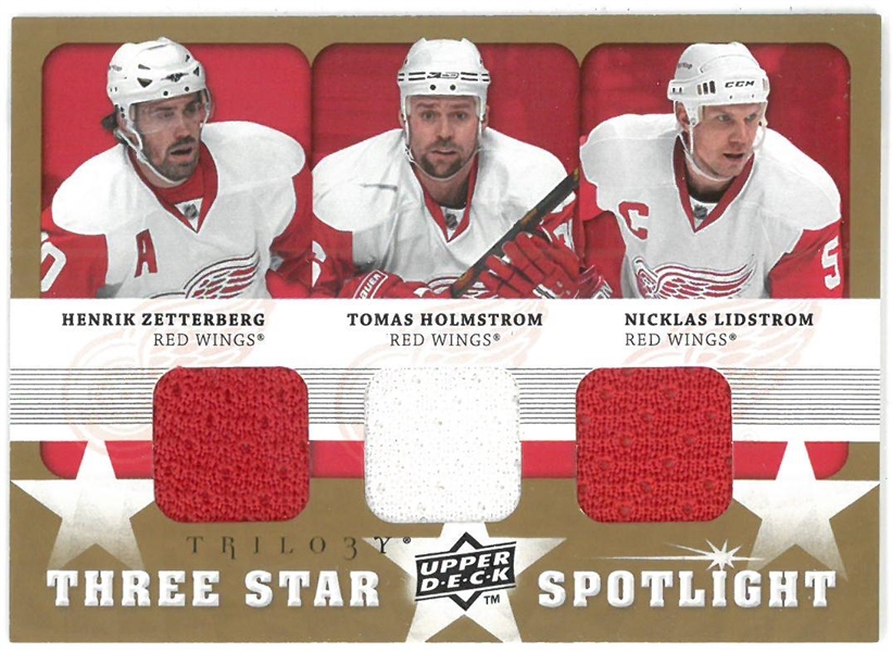 Zetterberg/Holmstrom/Lidstrom Jersey Card