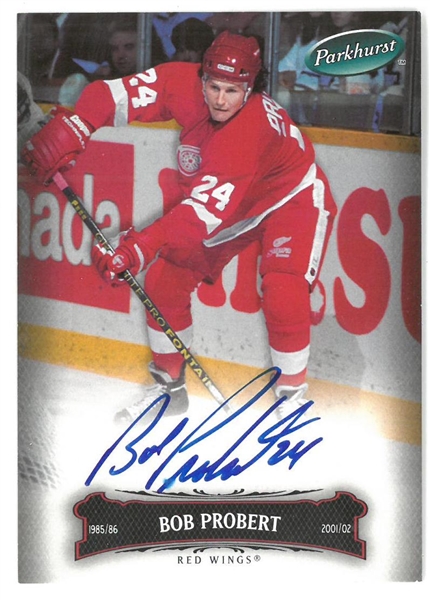 Bob Probert Autographed Parkhurst Card