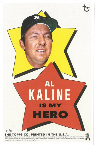 2014 Topps Al Kaline 5x7 Al Kaline is my Hero #7/99