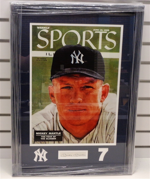 Mickey Mantle Autographed Cut with Framed Photo