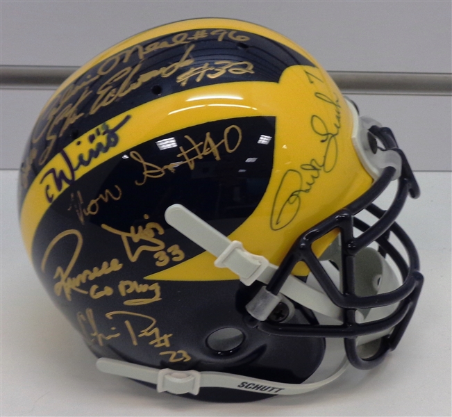 Lot Detail Michigan Wolverines Mini Helmet Signed By 15