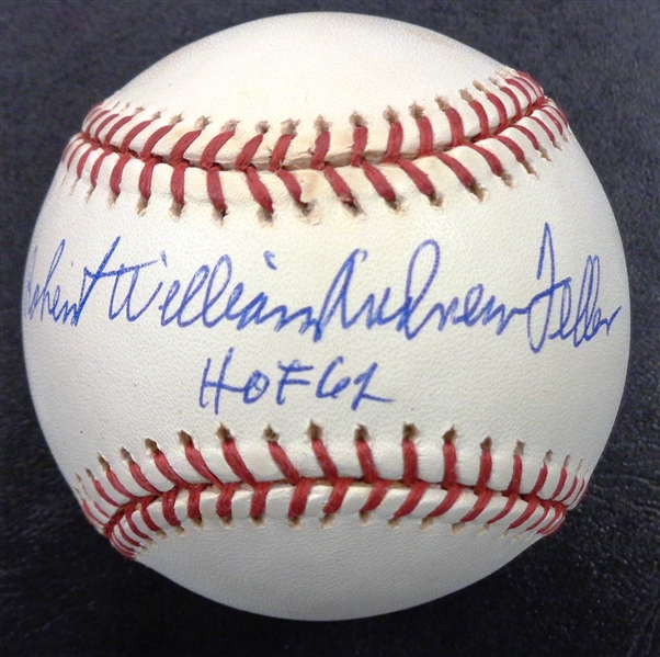 Bob Feller Full Name Autographed Baseball