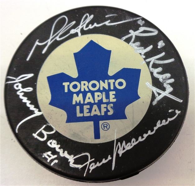 Toronto Maple Leafs Puck Signed by 11 HOFers