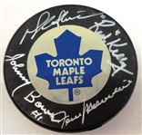 Toronto Maple Leafs Puck Signed by 11 HOFers