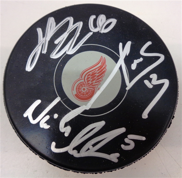 Zetterberg/Datsyuk/Lidstrom Autographed Red Wings Puck