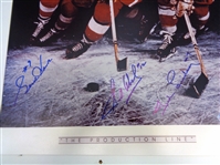 Production Line Autographed 16x20 Photo Howe/Lindsay/Abel