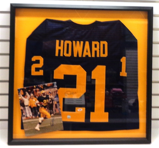 Desmond Howard Autographed Framed Jersey (Pick up Only)
