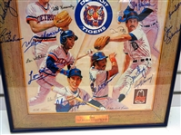 1984 Detroit Tigers 16x20 Team Signed Arby's Litho (28 Auto's)