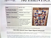 1984 Detroit Tigers 16x20 Team Signed Arby's Litho (28 Auto's)
