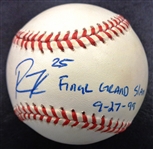 Robert Fick Autographed Baseball w/ Last Grand Slam Inscription