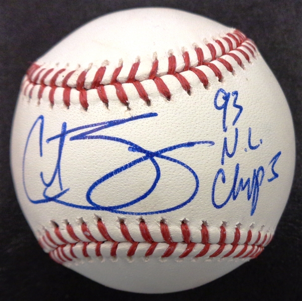 Curt Schilling Autographed Baseball w/ 93 NL Champs