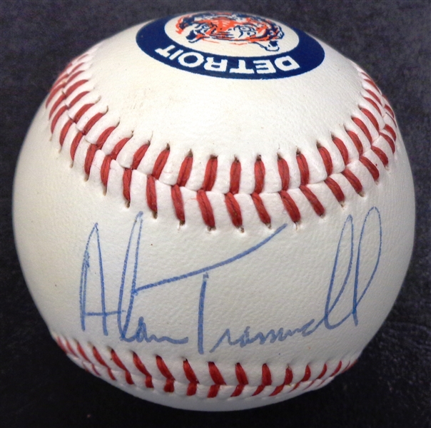 Alan Trammell Autographed Tigers Logo Baseball
