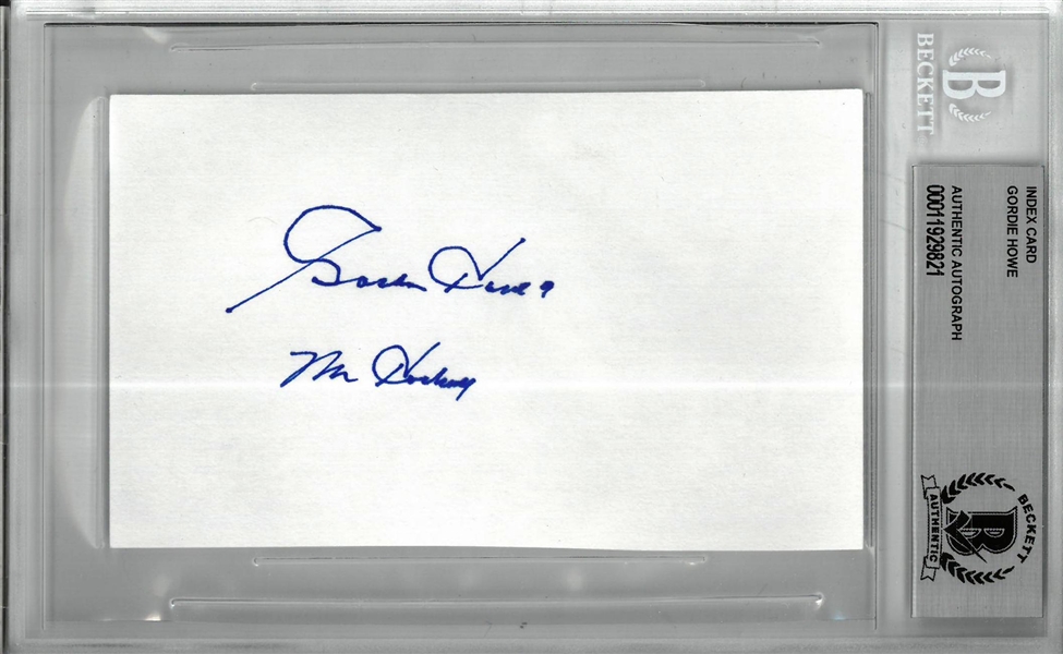 Gordie Howe Autographed 3x5 Index Card